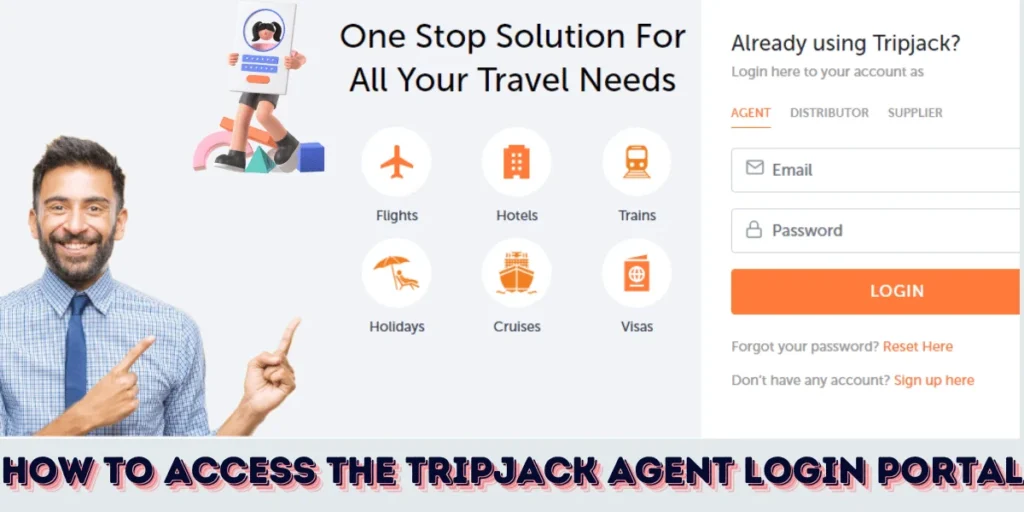 This emage showing a How to Access the Tripjack Agent Login Portal