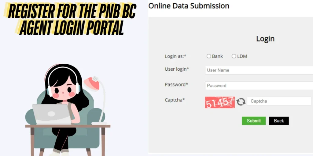 This emage showing a Register for the PNB BC Agent Login Portal